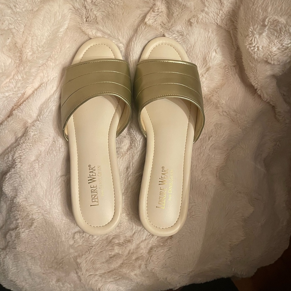 Gold Slide Sandals